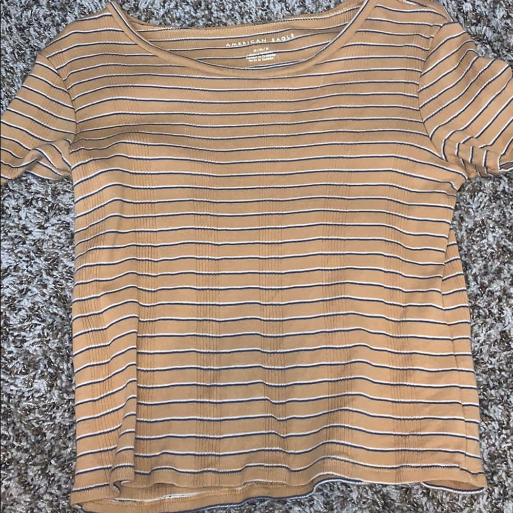 AMERICAN EAGLE STRIPPED RIBBED SHIRT - Picture 4 of 4